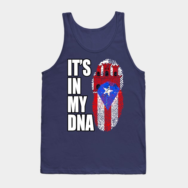 Puerto Rican And Gibraltar Mix DNA Flag Heritage Tank Top by Just Rep It!!